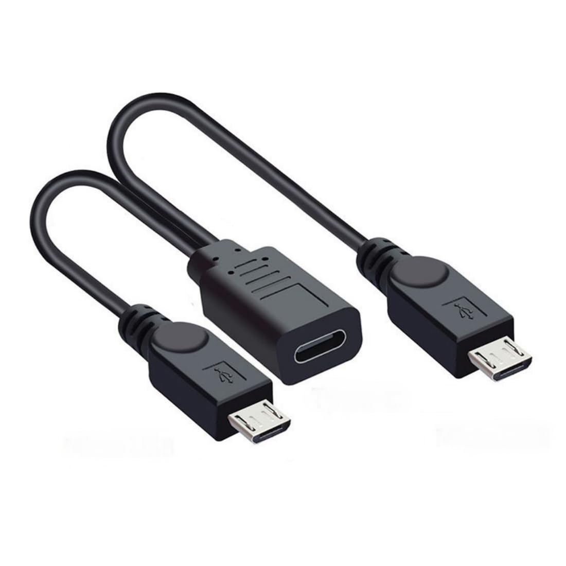Chenyang USB C Splitter 1 to 2 Micro USB Charging Cable - 0.98FT/0.3M Dual Port Fast Charger for Phone & Tablet - Perfect for Travel, Office & Home Use