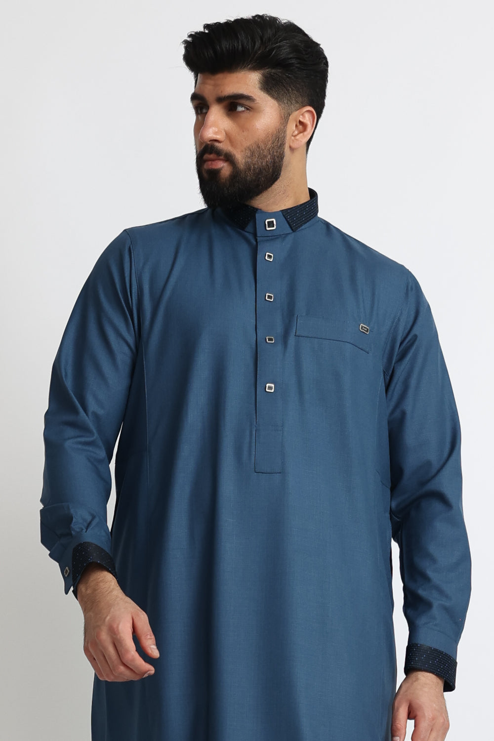 Premium French Mirage Blue Thobe for Men - Elegant Islamic Robe for Prayer, Eid & Special Occasions | Comfortable & Stylish Traditional Wear