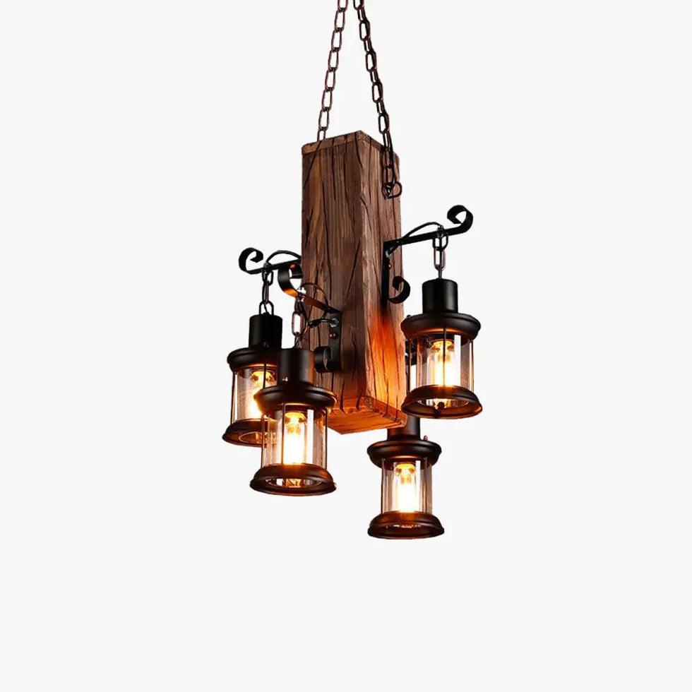 Vintage Multi-Head Pendant Light - Shipwood Industrial Lantern for Kitchen Island, Dining Room & Bar Lighting
