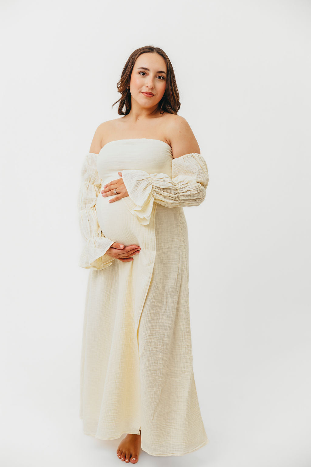 Haden Women's Maxi Dress in Cream - Flowy Long Summer Dress for Beach, Vacation & Casual Wear | Elegant & Comfortable