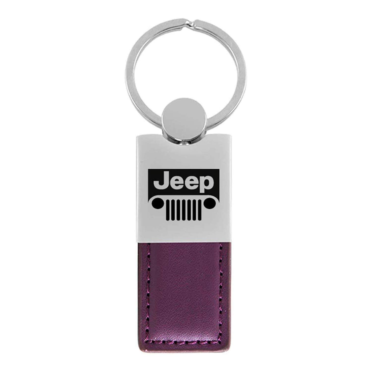 Au-TOMOTIVE GOLD Duo Rectangular Leather Keychain for Jeep Wrangler & Gladiator - Durable Car Accessories Gift for Jeep Lovers (Perfect for Key Organization & Off-Road Adventures)