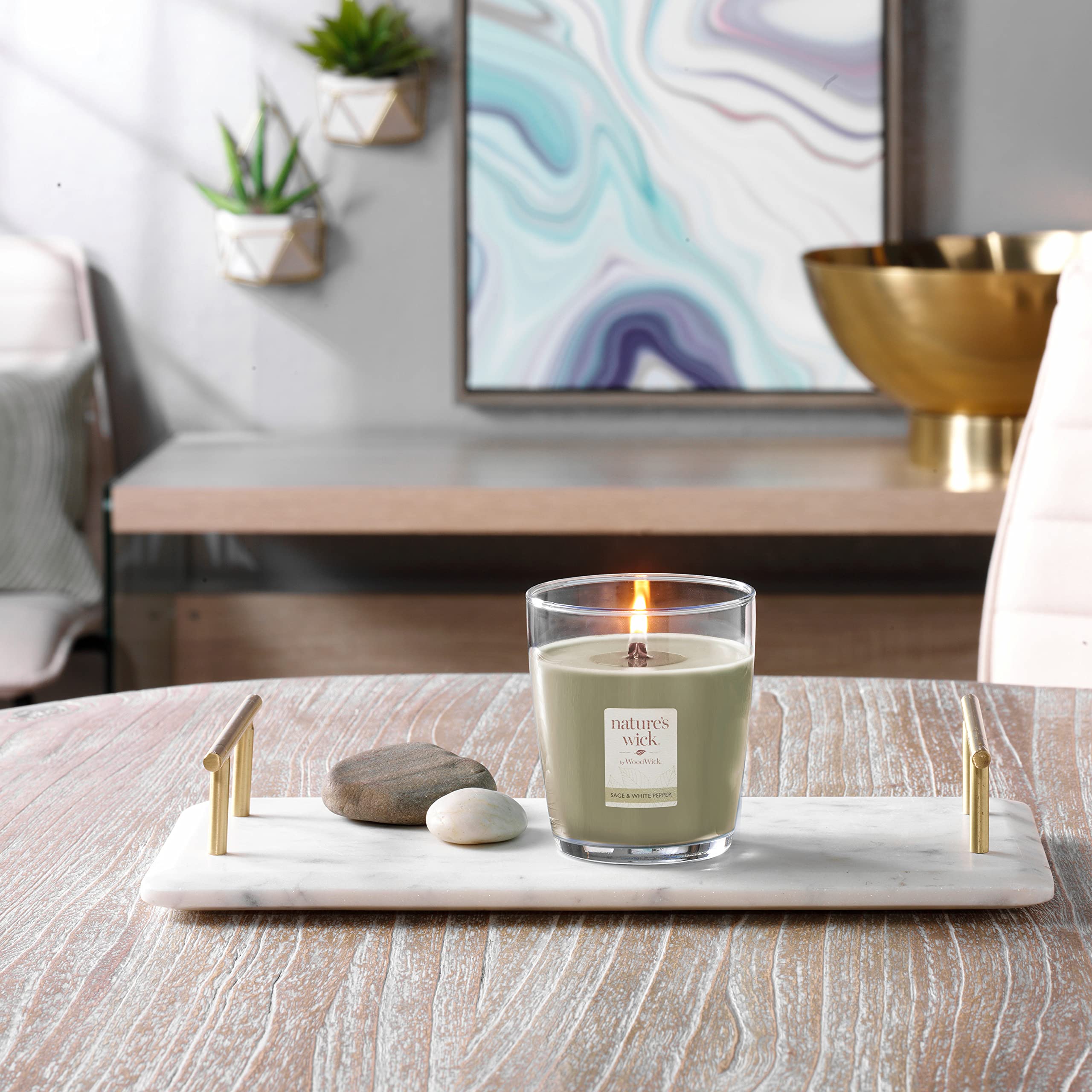 Nature's Wick Sage & White Pepper Scented Candle - 10oz Aromatherapy Soy Wax Candle for Relaxation, Meditation & Home Decor