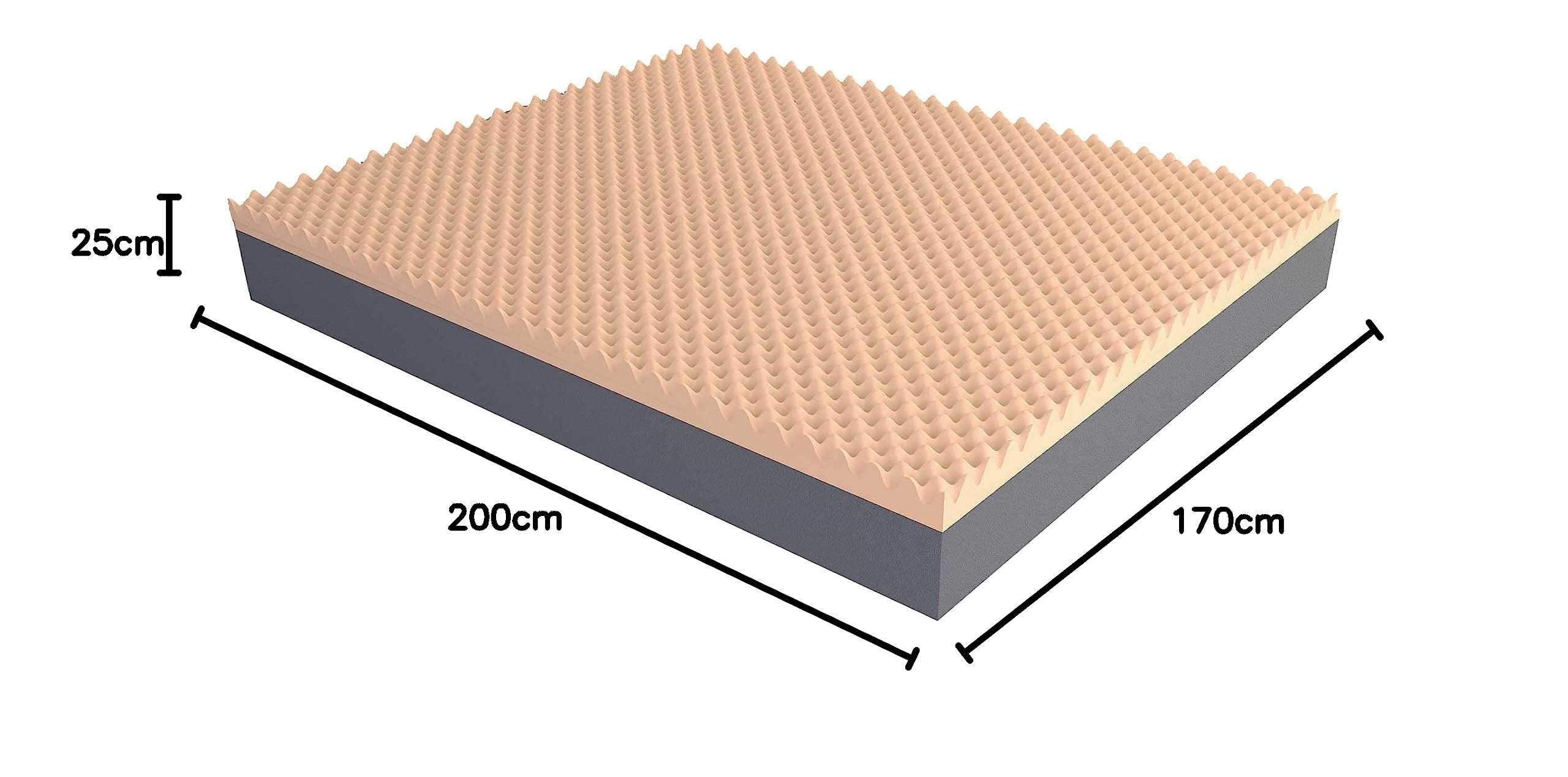 Baldiflex Emporio - 7cm Viscoelastic Memory Foam Mattress, Queen Size (170x200x25cm), Aloe Vera Cover - Perfect for Bedrooms, Guest Rooms & RVs