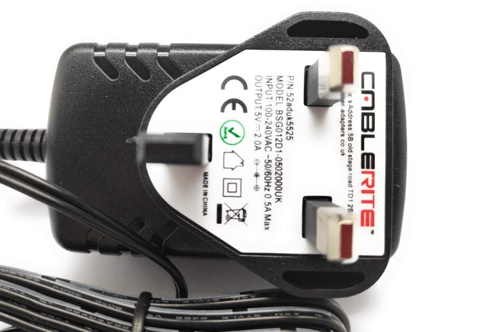5V Power Supply Adapter for Bush Classic Leather Look DAB Radio WO268 - Replacement PSU Plug Cable Charger for Home, Office & Travel Use