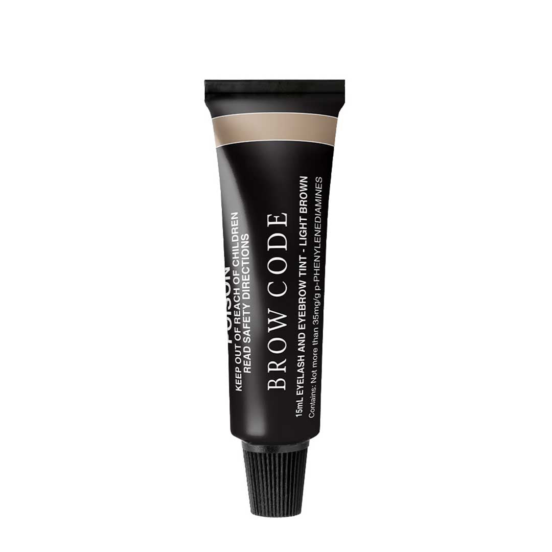 Brow Code Eyelash & Eyebrow Tint - 15ml Light Brown Semi-Permanent Dye for Natural Looking Brows & Lashes - Perfect for Home Use & Salon Professionals