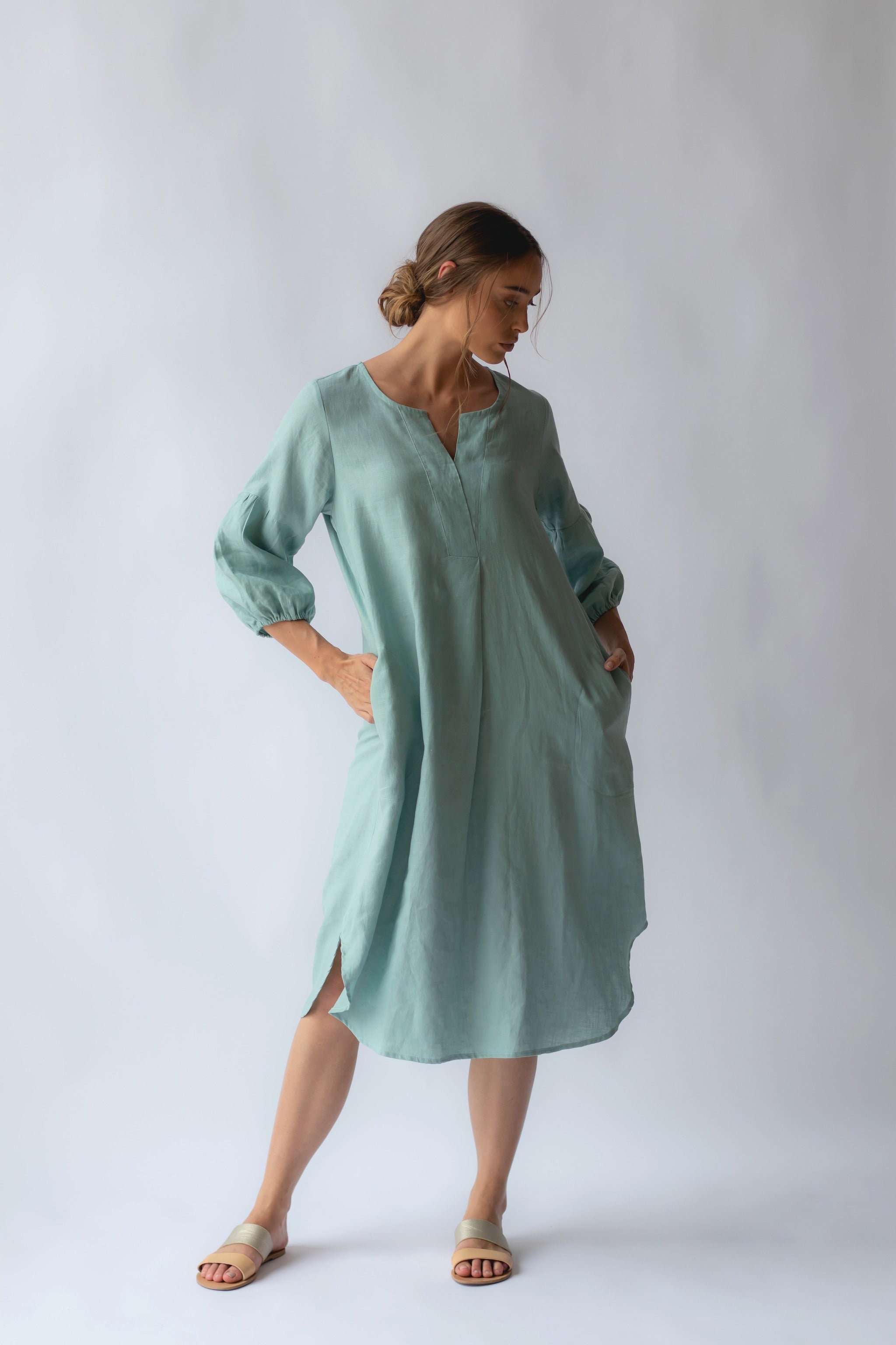 Claudette Women's Linen Summer Dress - Breathable & Comfortable Casual Beach Dress for Vacation, Date Night, and Outdoor Activities
