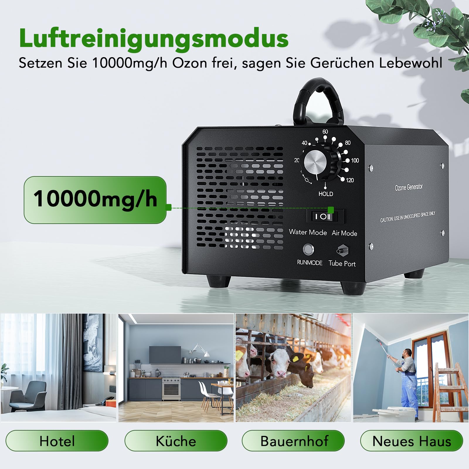 FELLAT 10000mg/h Industrial Ozone Generator Air Purifier - Dual Air & Water Mode O3 Machine with Timer for Smoke, Pet Odors, Kitchen Smells | Purify Home, Office, Restaurants & Freshen Fruits/Veggies
