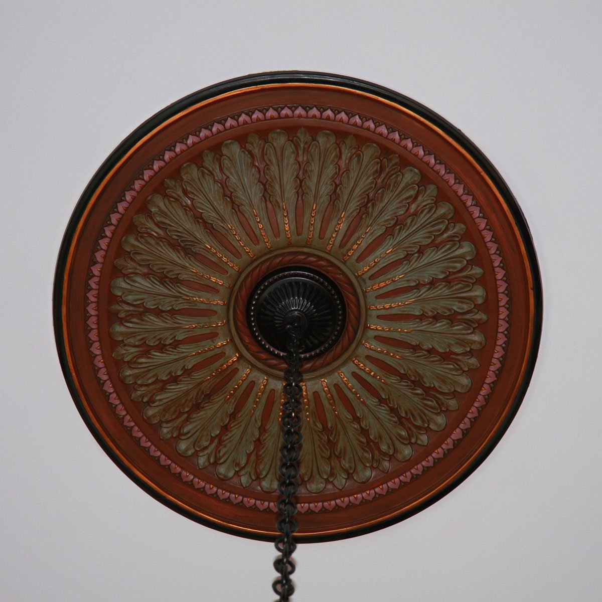 Ekena Millwork 29 Inch Oakleaf Ceiling Medallion - Hand-Painted Pot of Cream Design - 29 1/8