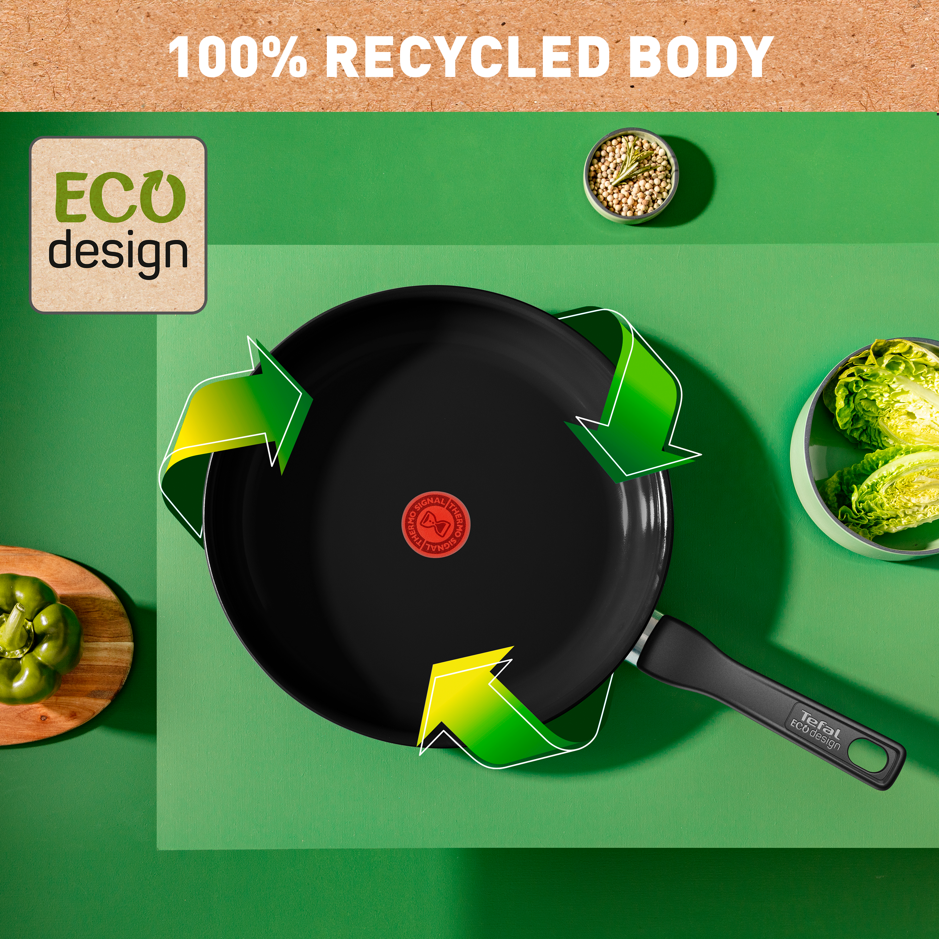 Tefal Renew Black Ceramic Non-Stick Frypan 20cm - Healthy Cooking, Easy Clean - Perfect for Frying, Sautéing & Omelets