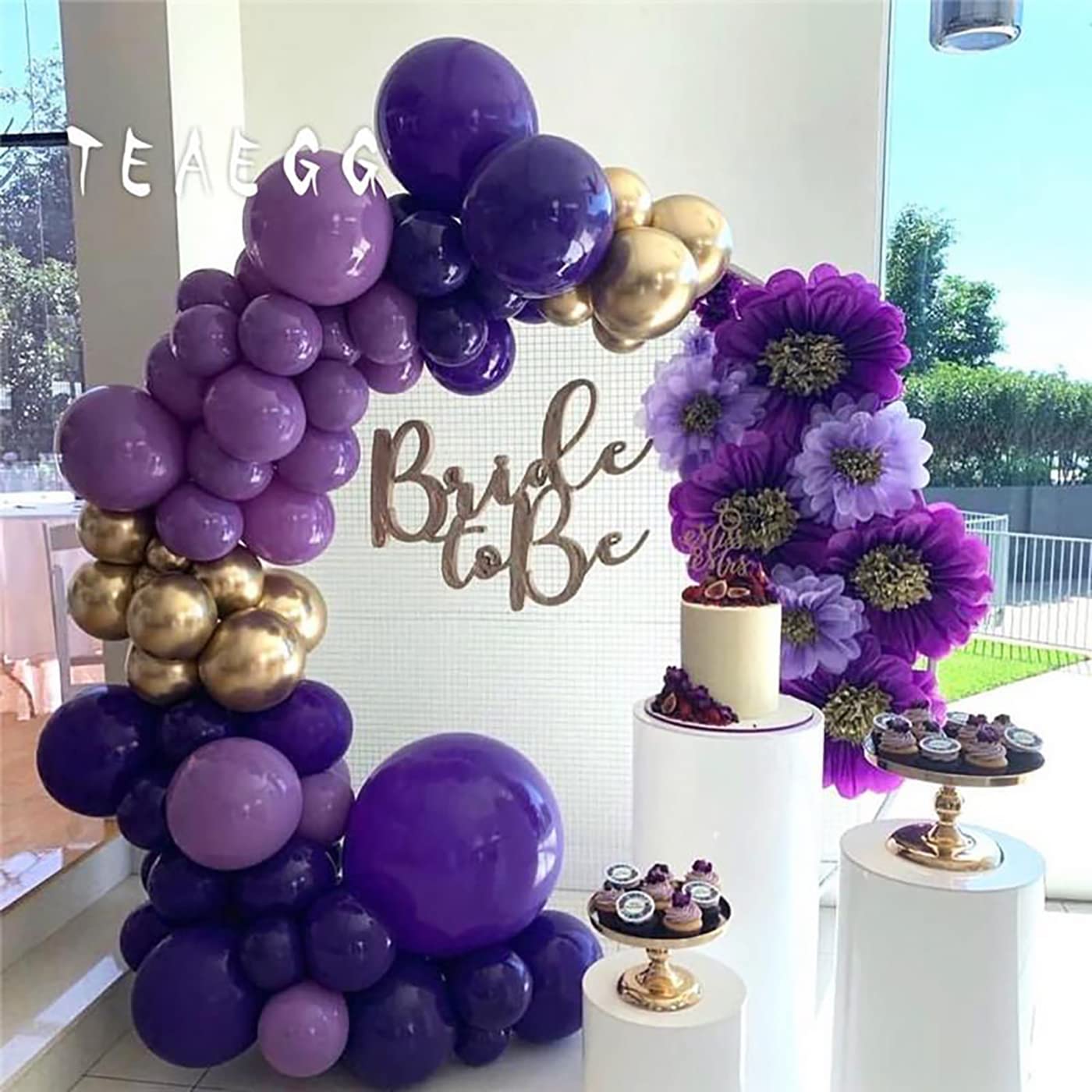 15pcs Purple Rose Gold Balloons for Birthday, Wedding & Graduation Party Decorations - Elegant Purple Gold Party Supplies for Women's Celebrations | Perfect for Indoor & Outdoor Events