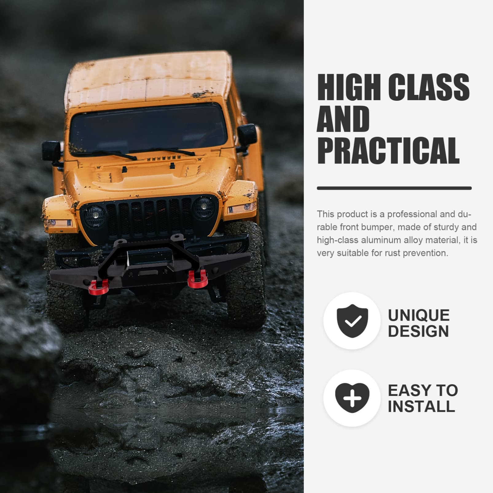 iBasenice D90 Front Guard Bar - Heavy Duty Aluminum Alloy RC Car Bumper for Traxxas D90, Adjustable & Durable Off-Road Protection - Perfect for Crawling, Rock Racing & Trail Adventures