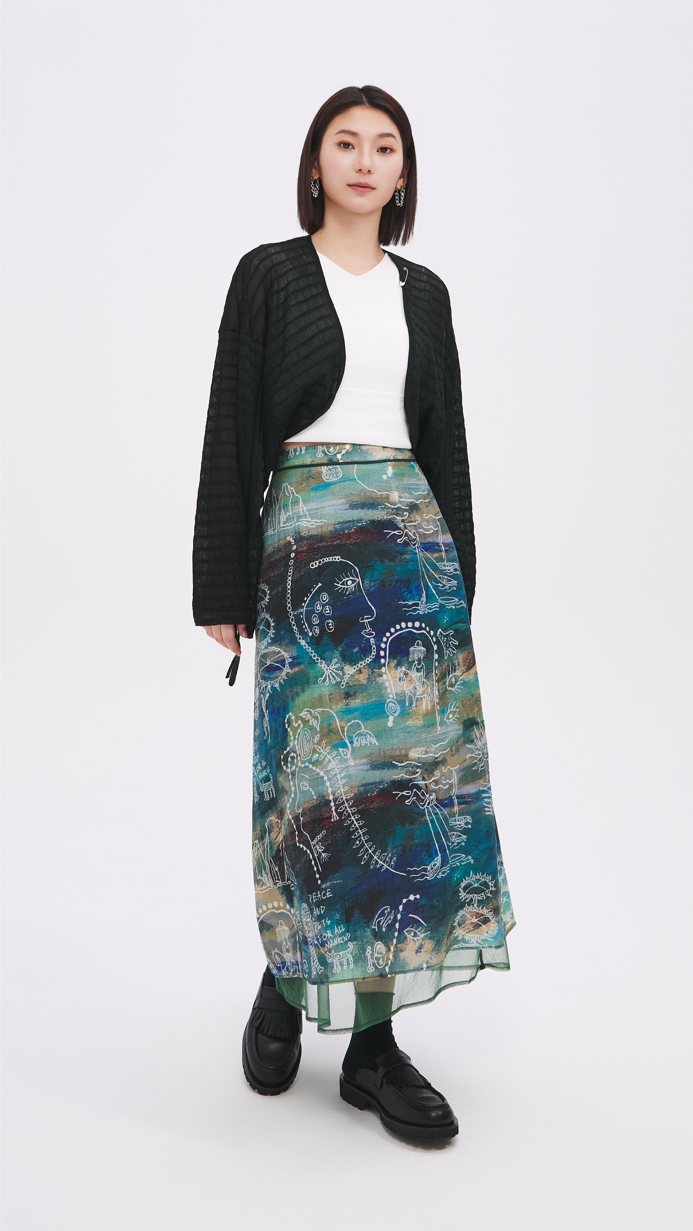 Stylish Floral Pattern Skirt for Women - Trendy A-Line Midi Skirt for Casual Outfits, Office Wear & Summer Dresses