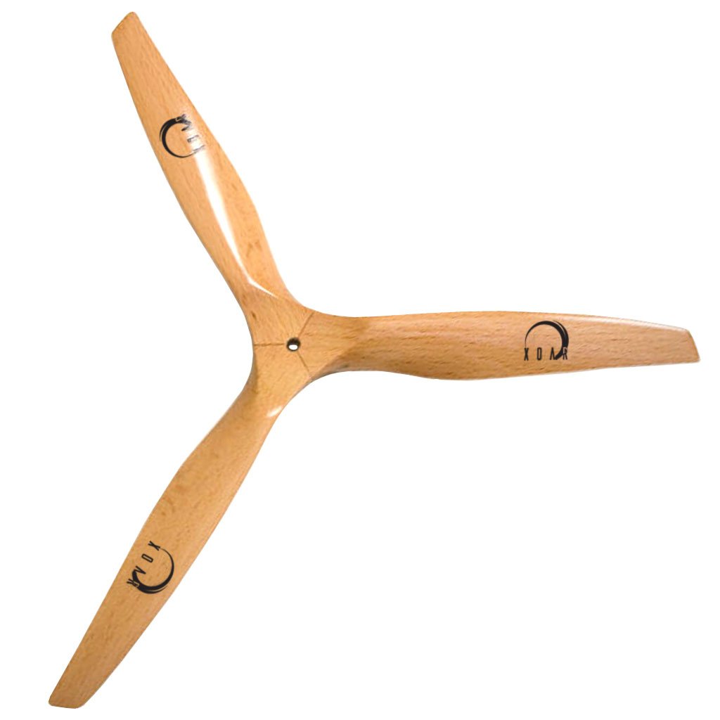 XOAR PJI-E 24x10 3-Blade Electric RC Airplane Propeller - 24 Inch Wood Tri-Blade Prop for Electric Remote Control Aircraft - Perfect for Precision Flying, Aerobatics & Scale Model Aviation