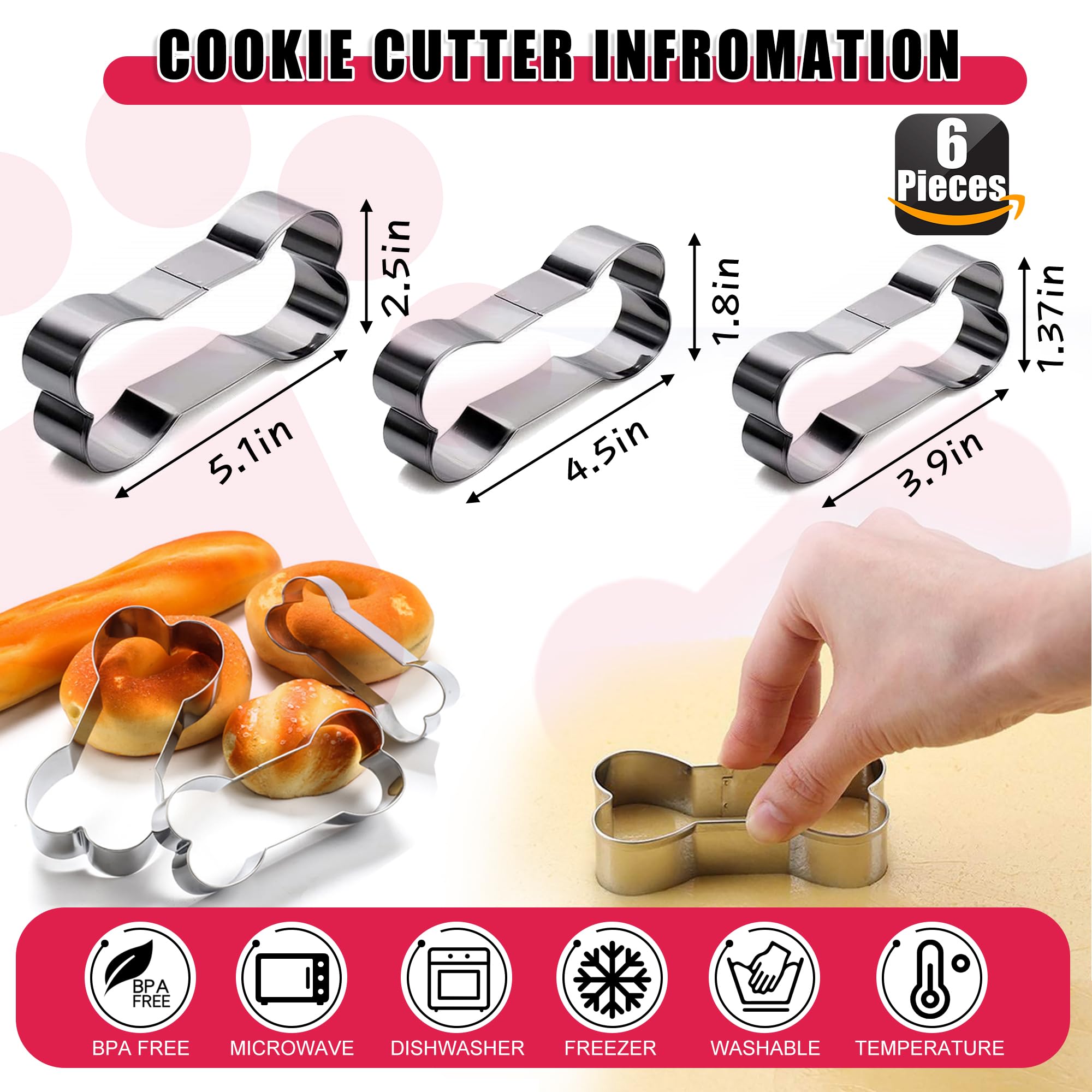 Premium 6-Pack Silicone Baking Molds for Dog Treats - Paw & Bone Shapes for Chocolate, Candy, Soap Making - Perfect for DIY Pet Treats, Party Favors & Holiday Gifts
