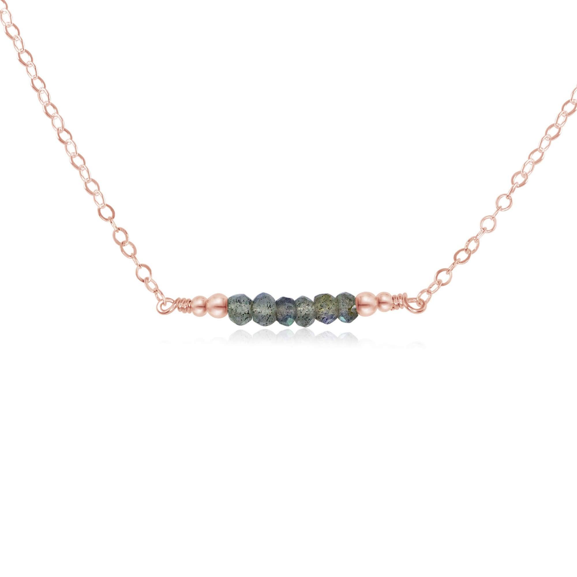 Sparkling Grey Labradorite Faceted Bead Bar Necklace for Women - Elegant Crystal Jewelry Gift for Birthday, Anniversary & Special Occasions - Perfect for Evening Parties, Date Nights & Office Wear