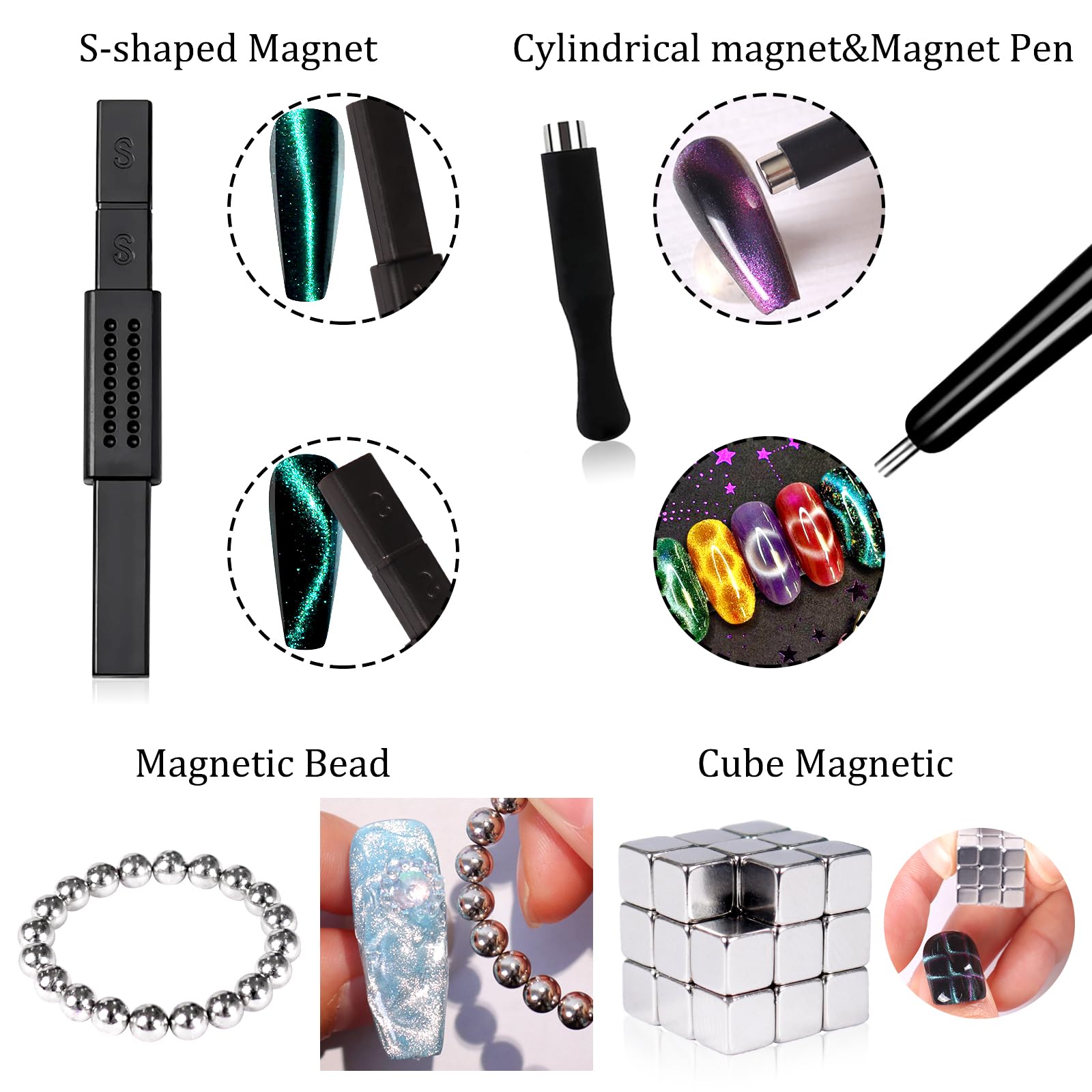 SIUSIO 41Pcs Professional Cat Eye Nail Art Kit - Magnetic Gel Polish Set with Nail Magnet Wand & Design Tools for Salon & Home Manicure | Perfect for DIY Nail Designs, Parties & Gift Giving
