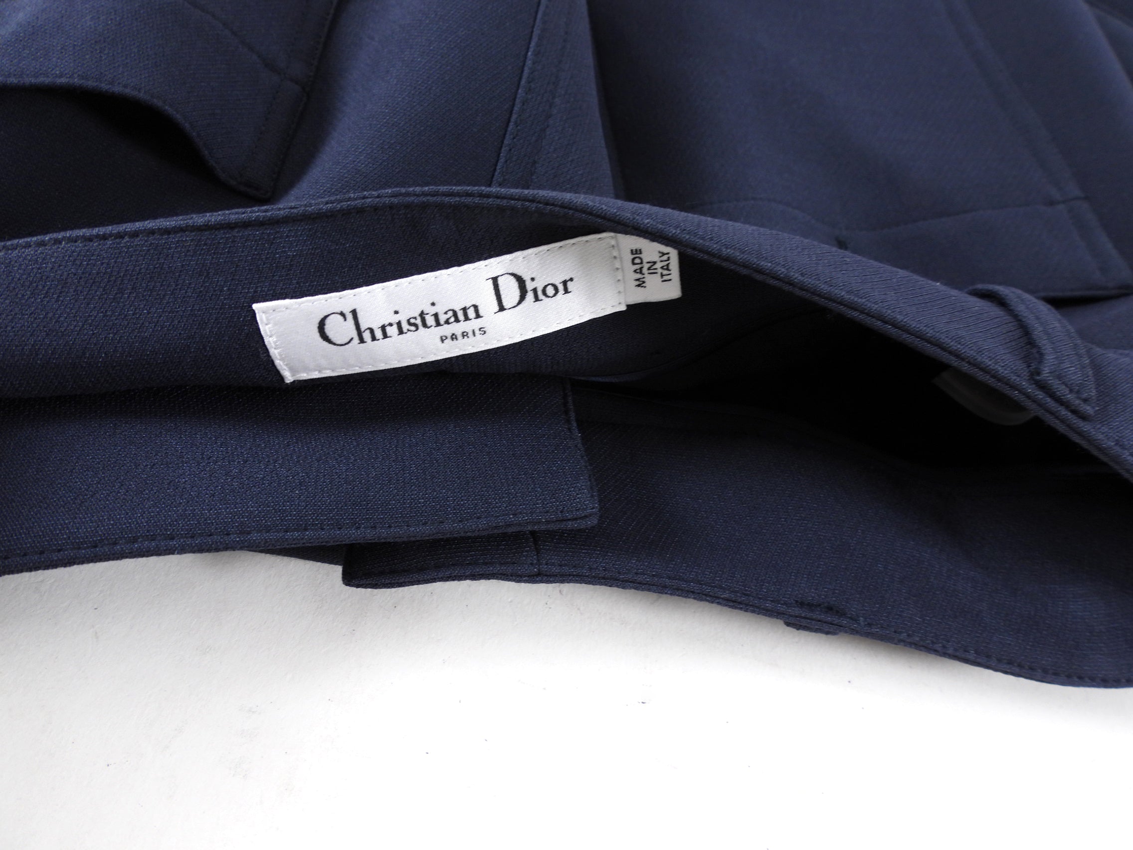 Christian Dior Navy Blue Front Patch Pocket Trousers for Women - Slim Fit Casual Pants | Perfect for Office Wear, Business Meetings & Smart Casual Outfits