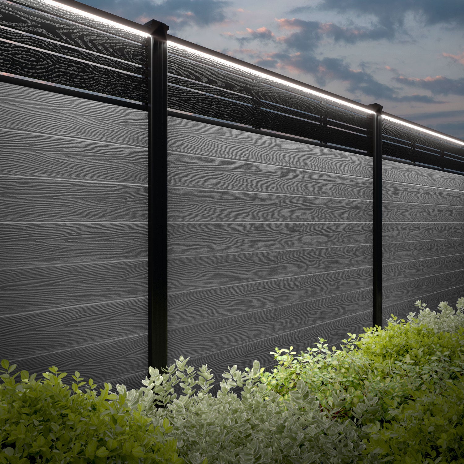 Classic Linea Fence Panel - Light Grey Composite Privacy Fence with Durable Posts | Perfect for Backyard, Garden & Poolside Enclosures