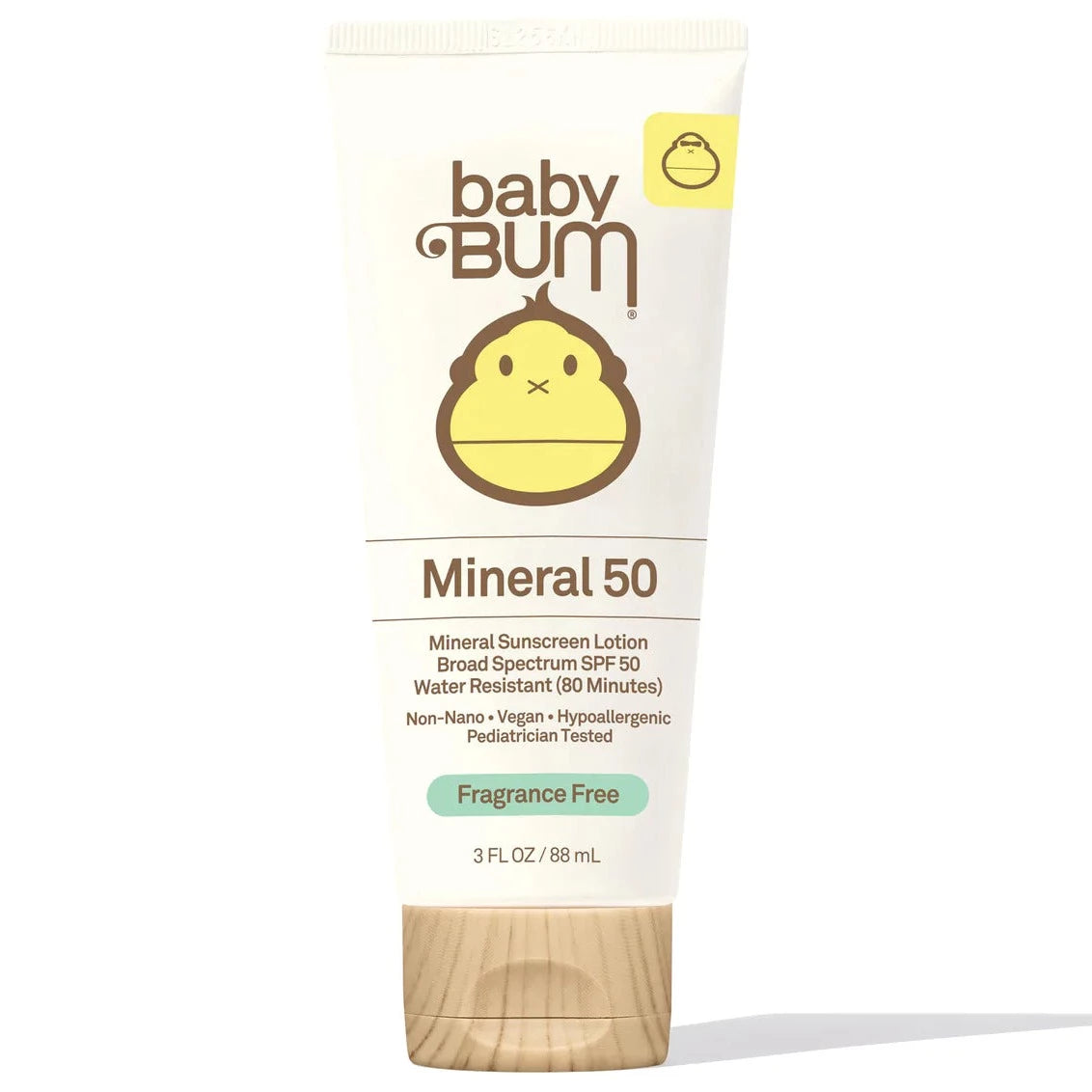 Baby Bum SPF 50 Sunscreen Lotion 3oz - Fragrance Free, Water Resistant, Vegan & Reef Safe Sun Protection for Babies & Kids - Perfect for Beach, Pool & Outdoor Activities
