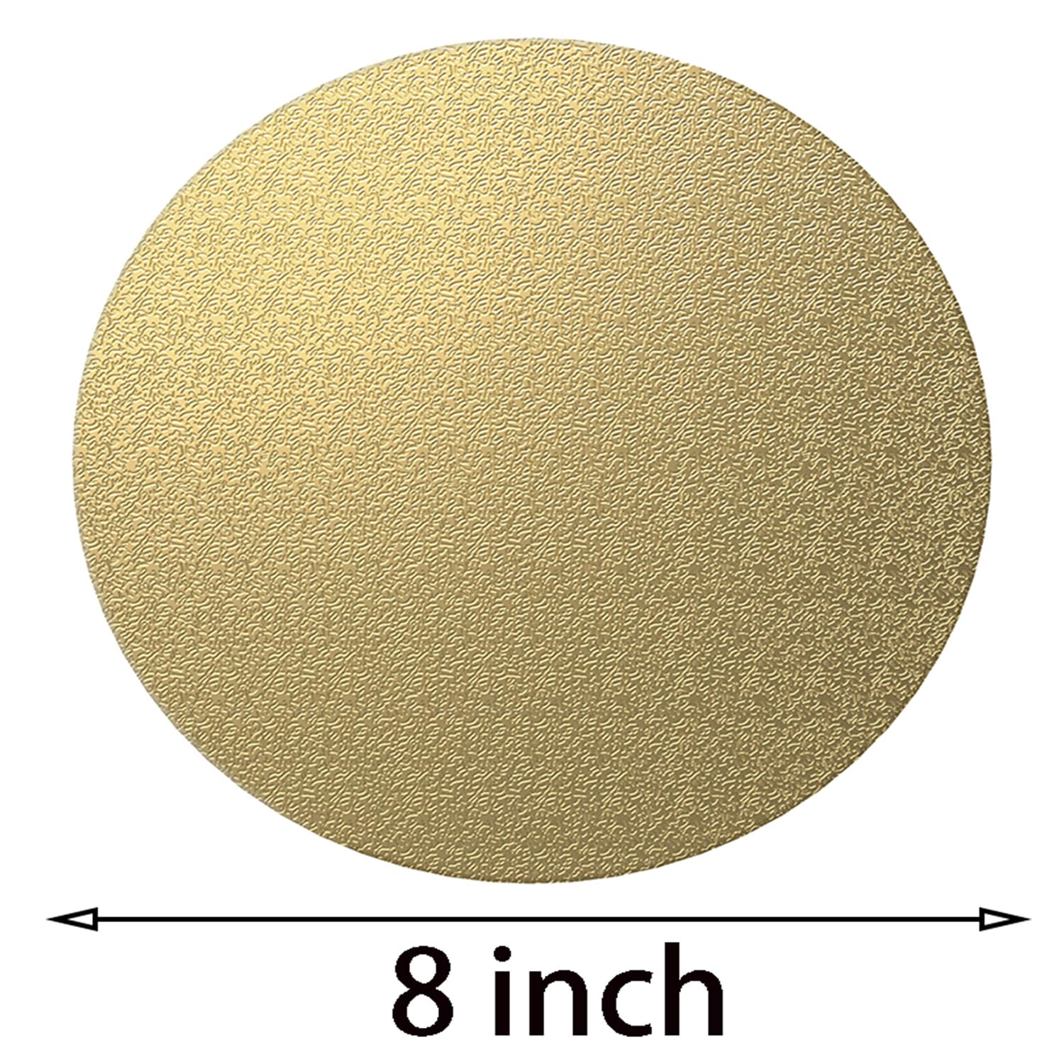 WANBAO 6 Pack 8 Inch Round Cake Boards - Sturdy Cardboard Cake Circles for Baking, Wedding, Birthday Cakes, Desserts, Pizza Decorating & Display - Gold (Perfect for Professional Bakeries & Home Baking)