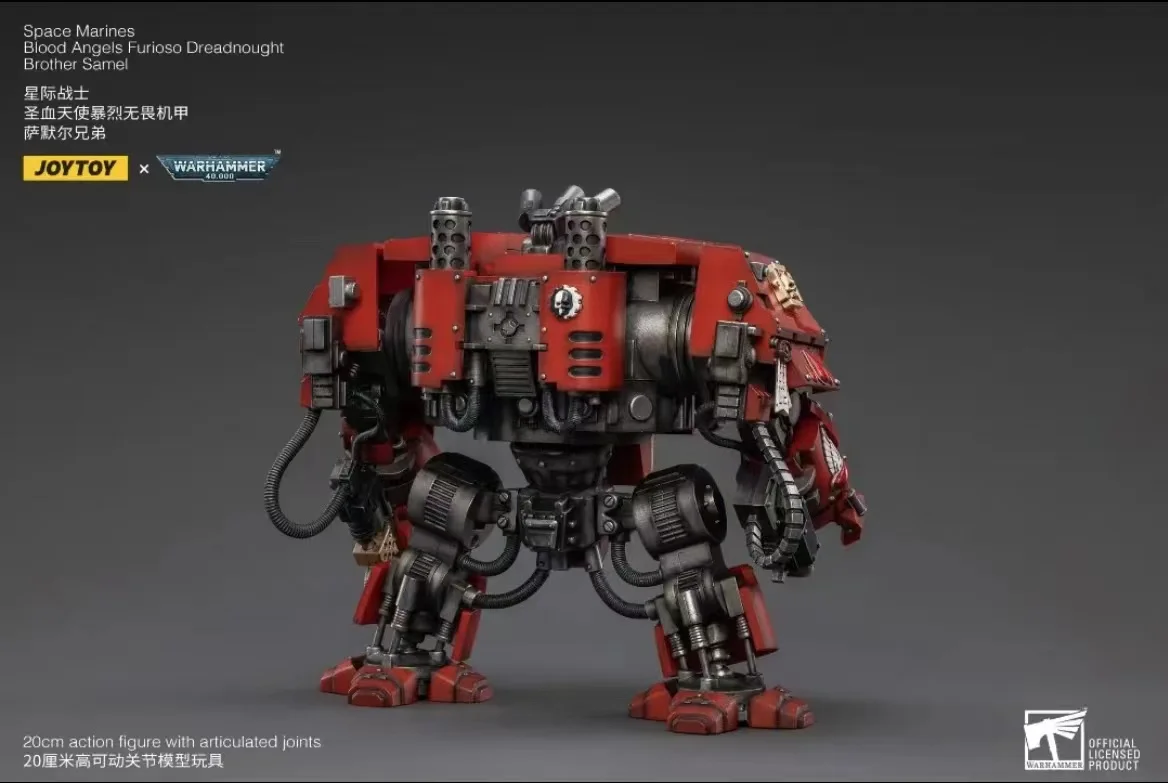 JOYTOY 1/18 Warhammer 40K Blood Angels Furioso Dreadnought Action Figure - Brother Samel Collectible Model for Display & Wargaming Scenes
