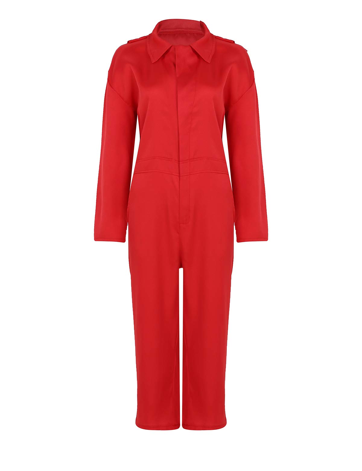ACSUSS Unisex Red Zipper Jumpsuit - Movie Uniform & Cosplay Costume for Halloween, Parties, Comic Con and Themed Events