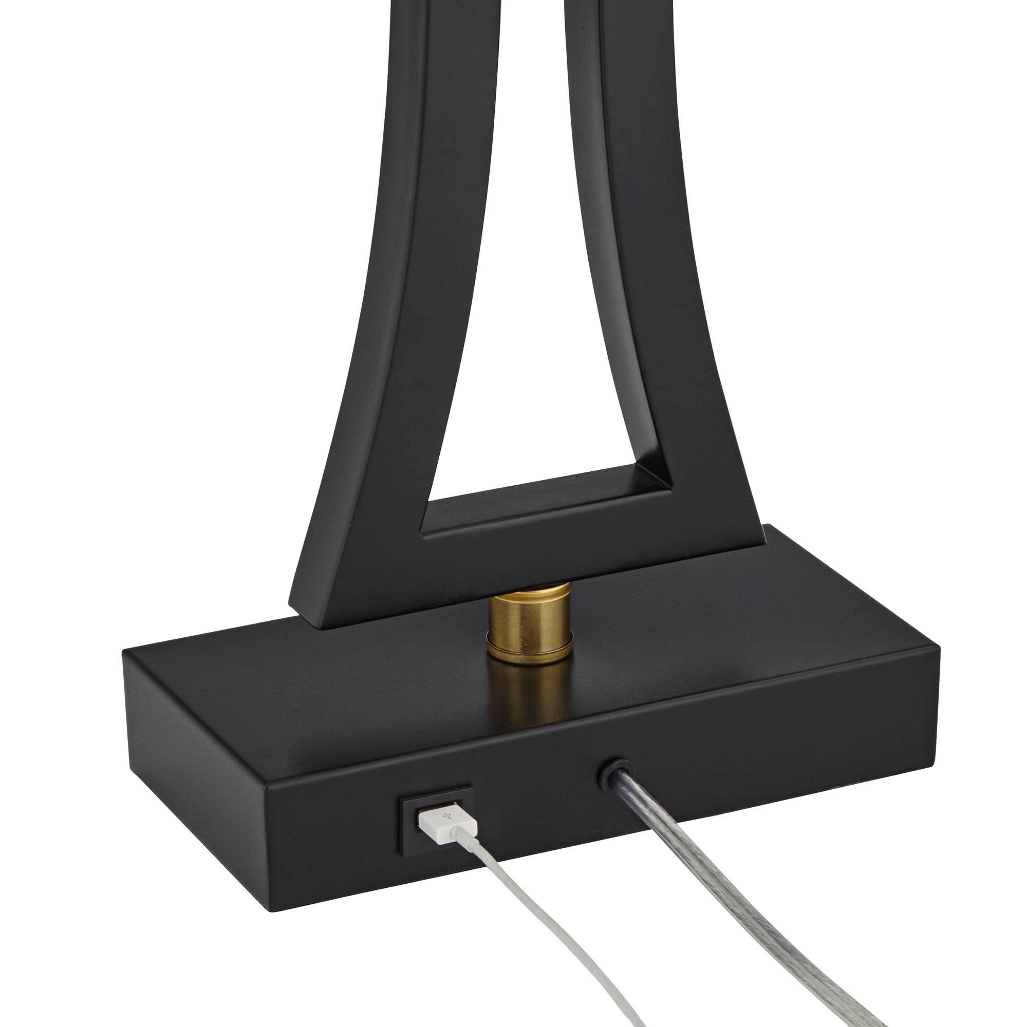 360 Lighting Roxie Modern Table Lamps - Set of 2 with Black Marble Base, USB Charging Port, 31