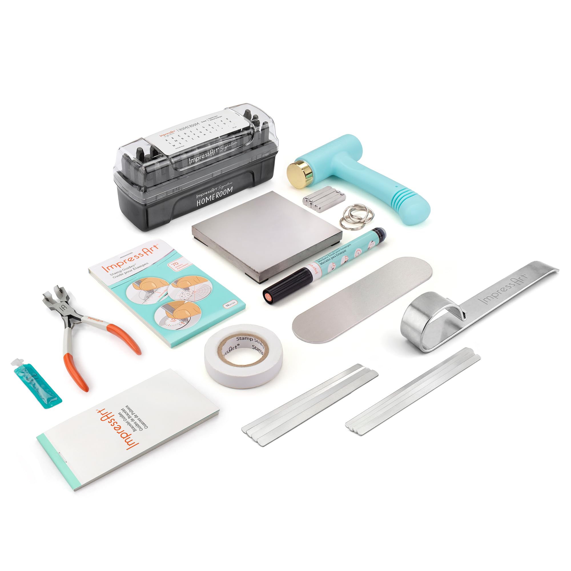 ImpressArt Homeroom Metal Stamping Kit - Complete DIY Jewelry Making Supplies with Tools for Handcrafted Bracelets, Personalized Keepsakes & Gifts | Perfect for Craft Projects, DIY Jewelry Design & Personalized Gift Making