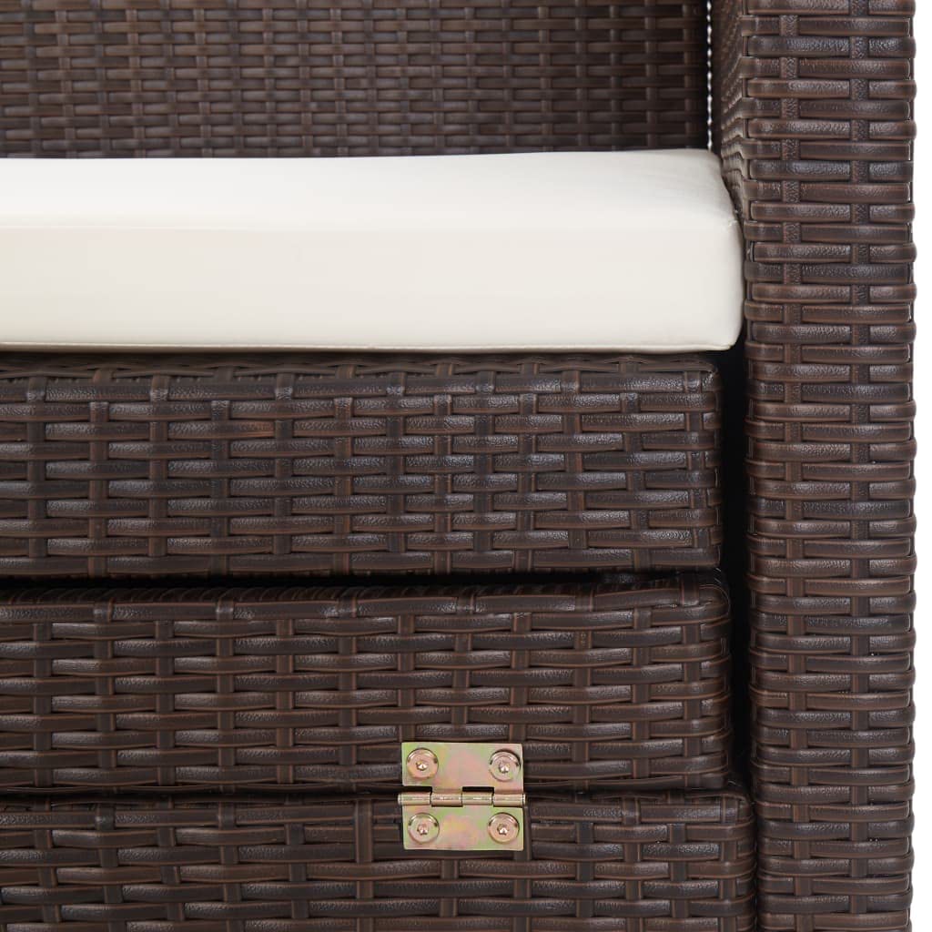 All-Weather Outdoor Sectional Sofa Set - 3-Piece Extendable Patio Furniture with Poly Rattan Roof - Brown - Perfect for Deck, Poolside, Backyard & Porch Relaxation