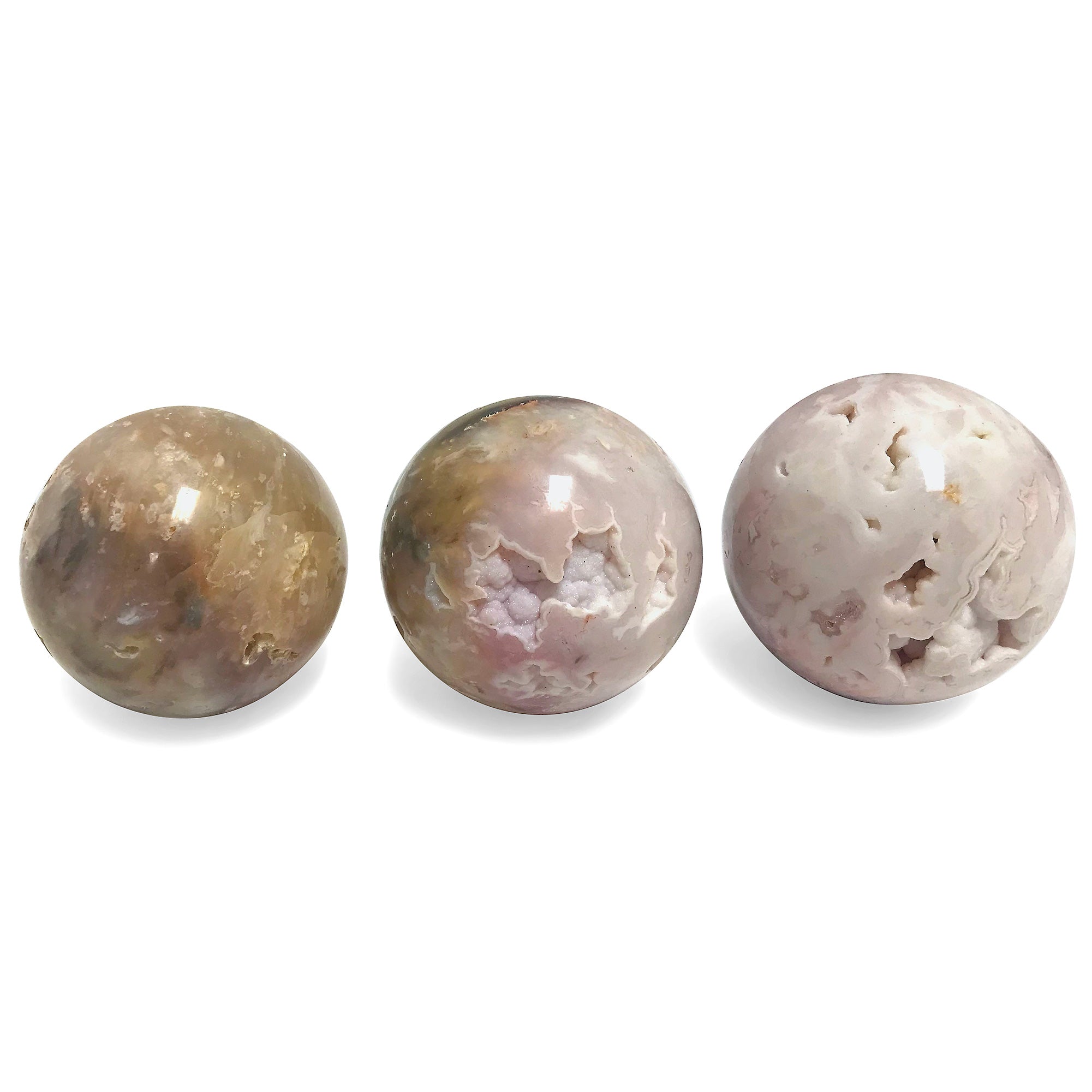 2.5 Inch Pink Dendritic Agate Crystal Sphere - Natural Polished Stone Ball for Home Decor, Office Display & Meditation - Stress Relief, Calming Energy & Focus Enhancer - Perfect for Feng Shui, Yoga Spaces & Crystal Healing (RBL227)