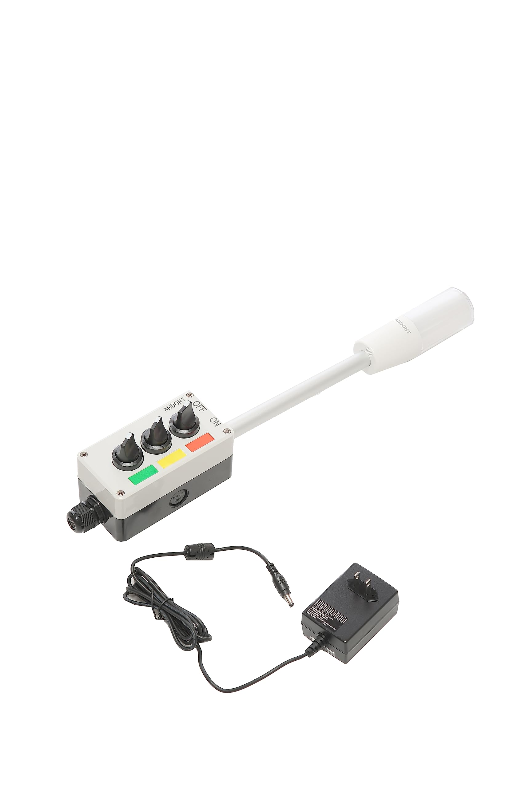 3 Stack Super Bright LED Andon Tower Lights with Buzzer - Red/Yellow/Green, Off-ON/Flash Mode, 16ft Cord & 6ft Industrial Adapter, IP53 Rating, Plug & Play - Perfect for Factory Assembly Lines, Warehouse Safety Alerts, and Equipment Status Monitoring
