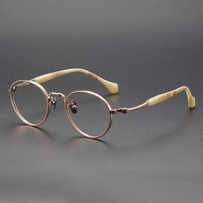 Black Mask Women's Full Rim Round Titanium Eyeglasses S808 - Lightweight & Durable Frame for Reading, Work, and Everyday Fashion
