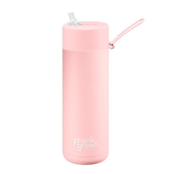 Frank Green Ceramic Reusable Water Bottle - 18oz Leakproof Vacuum Insulated Stainless Steel Travel Mug for Hot & Cold Drinks - Perfect for Office, Gym, Hiking and Outdoor Activities