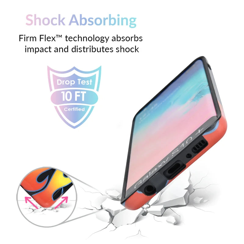 Blue Chrome Flames Samsung Galaxy Case - Protective Phone Cover for Galaxy S21/S22/S23 - Stylish & Durable Design for Everyday Use & Gaming