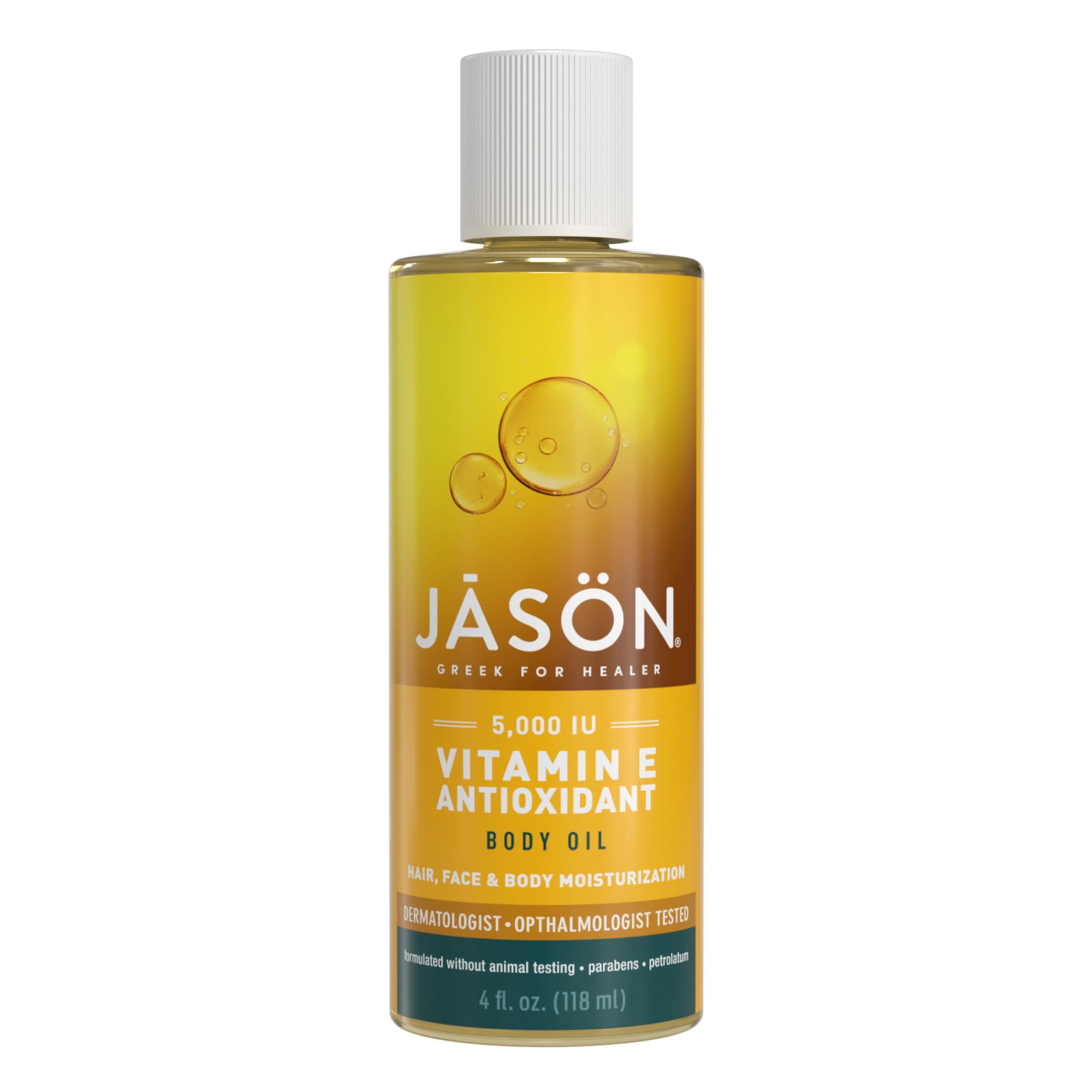 JASON Vitamin E 5,000 IU Moisturizing Body Oil - Hydrating for Hair, Face & Skin - 4 fl oz - Perfect for Dry Skin Care & Daily Beauty Routine