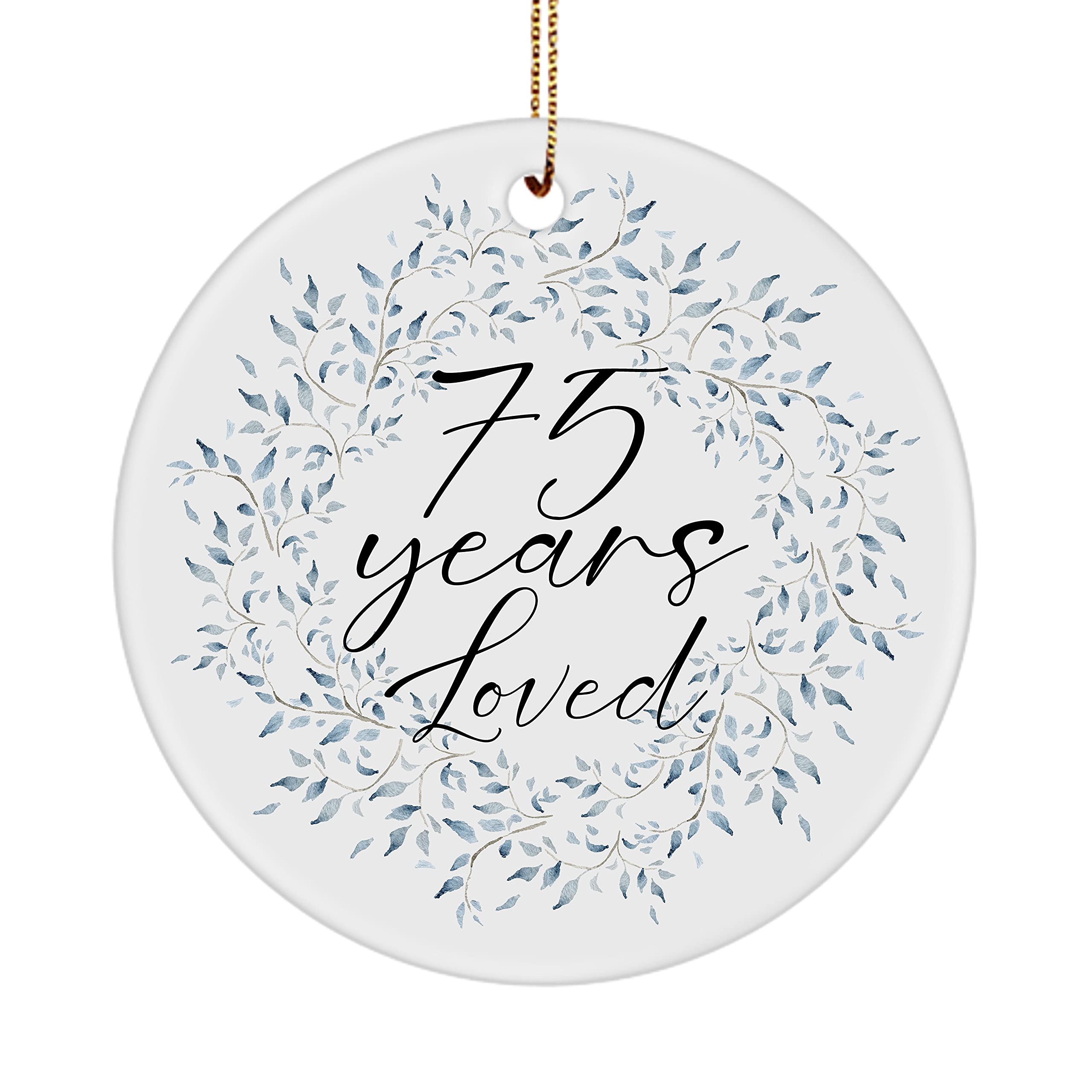 75th Birthday Ornament - Round Ceramic Keepsake for 75 Year Anniversary, Christmas Tree Decor & Party Gift for Men & Women | Perfect for Milestone Celebrations, Holiday Decorating & Special Occasions