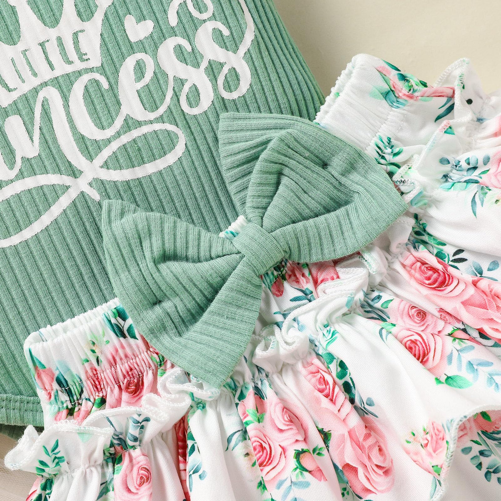 Newborn Baby Girl Clothes Set - Floral Ruffled Romper & Shorts Summer Outfit | Cute Infant Outfits for Girls | Perfect for Photoshoots, Parties & Playdates