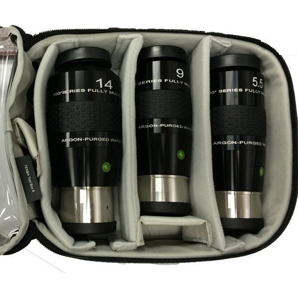 Explore Scientific 100 Degree Ultra-Wide Angle Eyepiece Kit with Carrying Case - EPWP100 KIT for Astronomy Observation and Stargazing