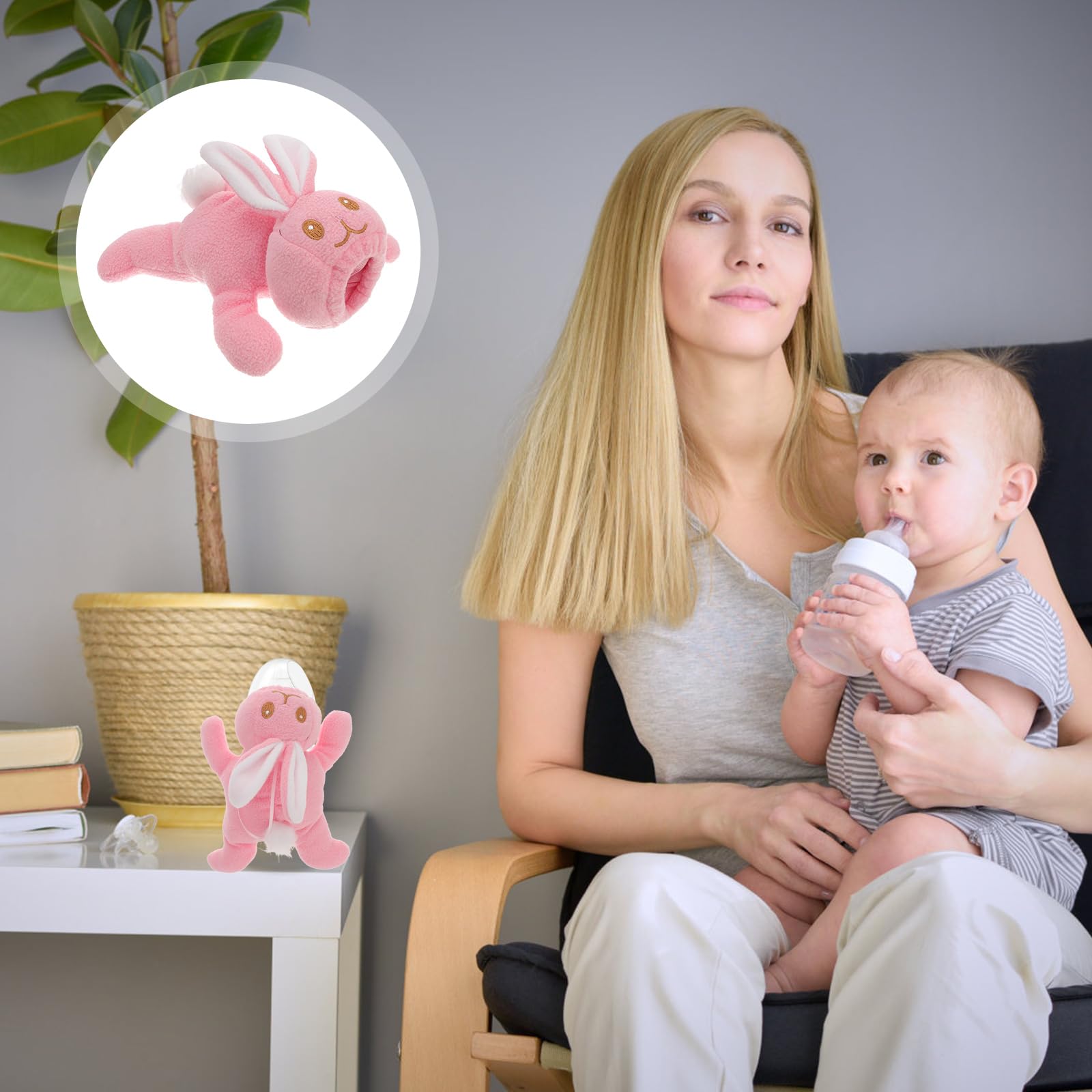 Bunny Shaped Detachable Bottle Holder Pillow - Portable Milk Bottle Support Cushion for Home, Outdoor & Travel - Perfect for Nursing, Baby Feeding, and Car Seat Comfort