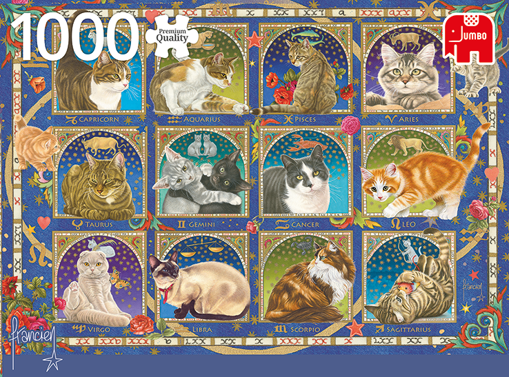 1000-Piece Jigsaw Puzzle - Francien Cat Horoscope Large Puzzle for Adults, Family & Kids | Perfect for Relaxation, Stress Relief & Home Decor
