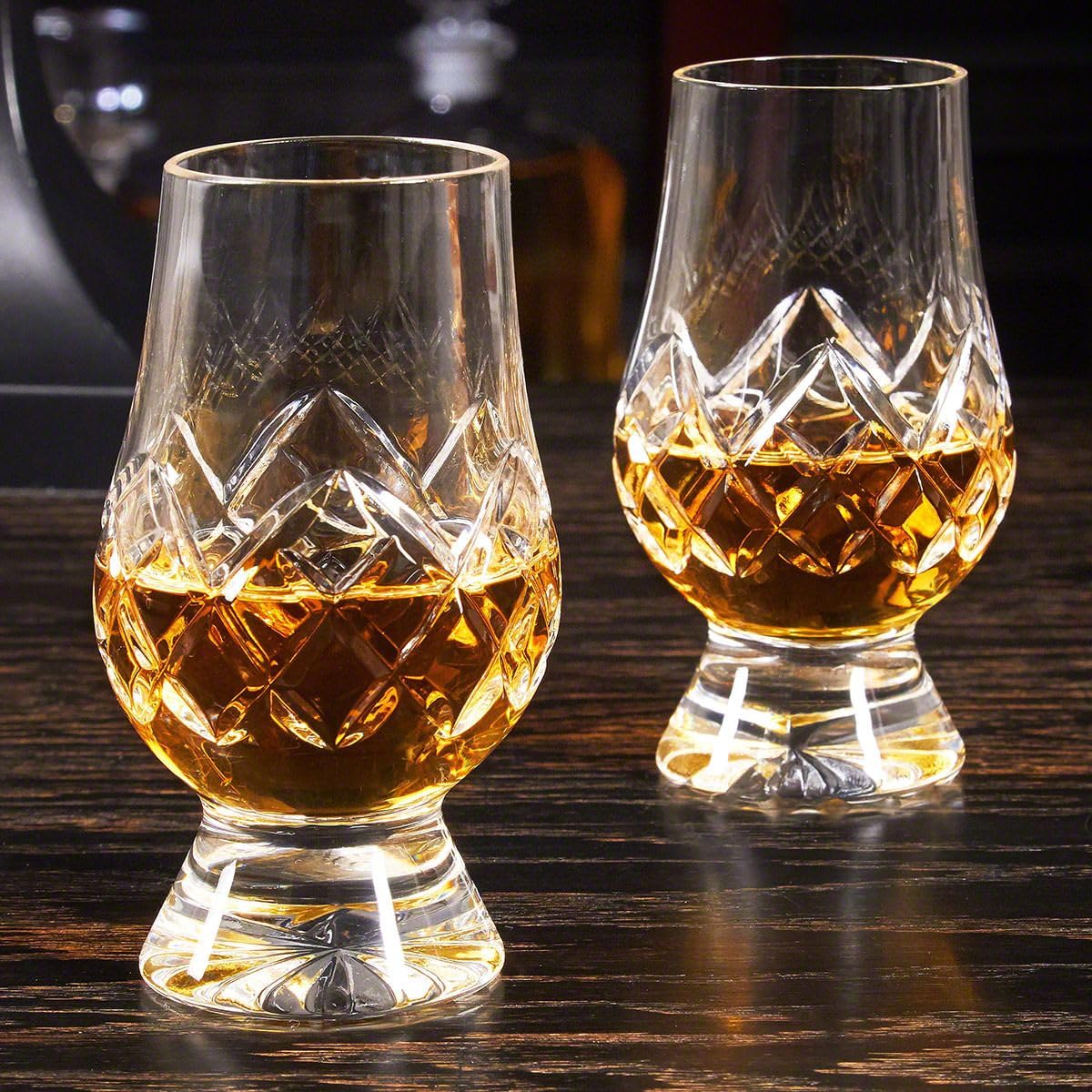 Premium Glencairn Cut Crystal Whiskey Glasses Set of 4 - Elegant Scotch Bourbon Tasting Glasses for Whiskey Enthusiasts - Perfect for Home Bar, Gifts & Special Occasions