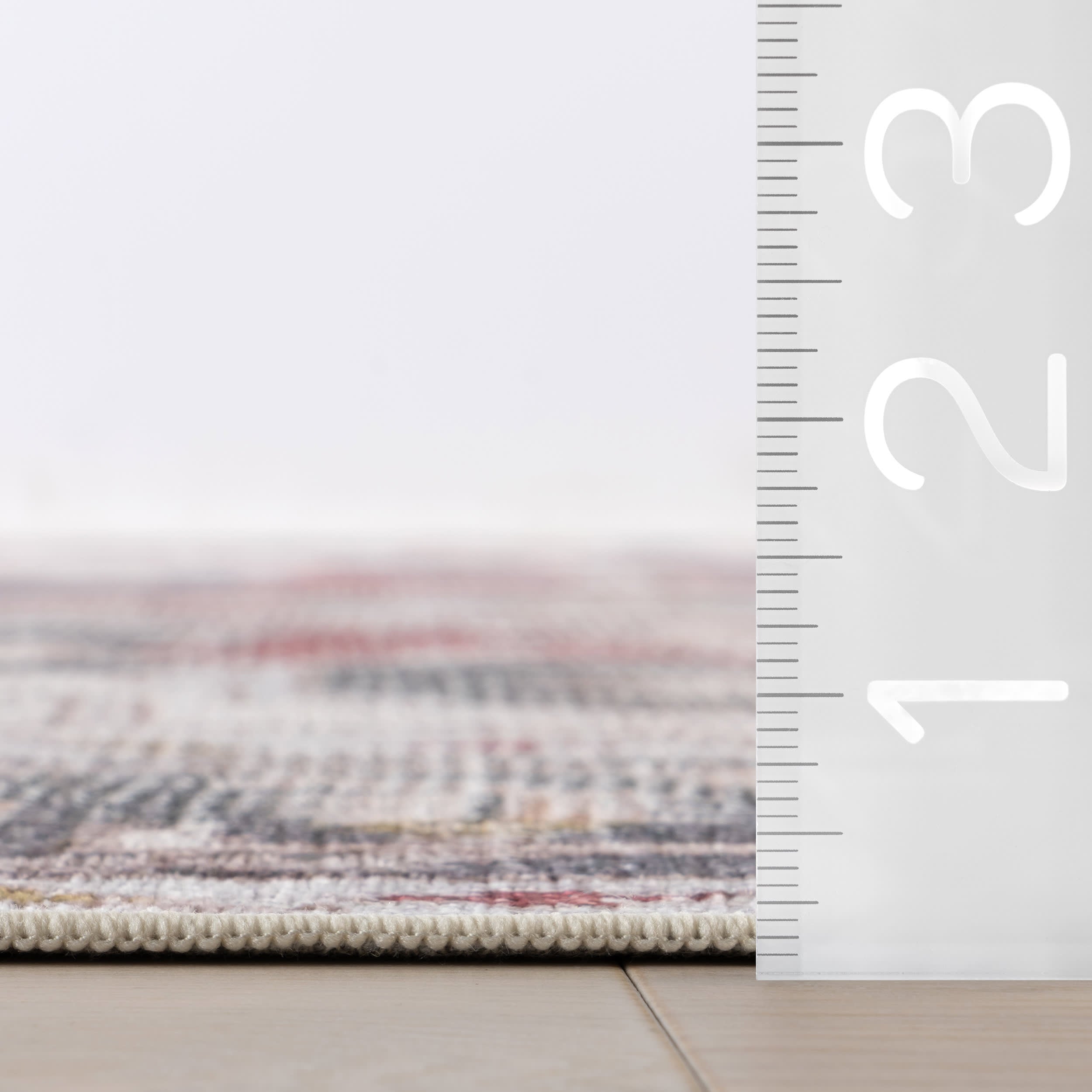 Crystalline Medallion Spill Proof Washable Rug - Non-Slip Beige Area Rug for Living Room, Bedroom, Kitchen | Waterproof & Stain Resistant Floor Mat for Home Decor
