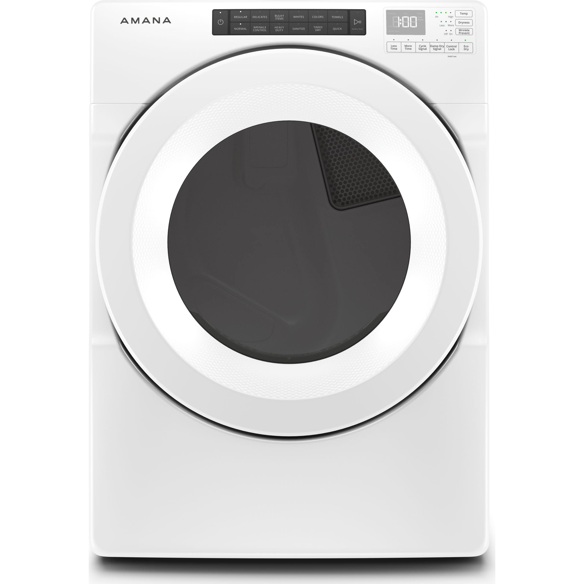 Amana NGD5800HW White Gas Dryer - High Efficiency, Large Capacity for Home Laundry - Perfect for Families & Heavy Loads
