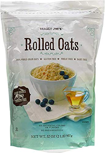 Organic Rolled Oats 100% Whole Grain - Gluten Free, Non-GMO, 32oz Resealable Bag - Perfect for Oatmeal, Baking & Healthy Breakfast