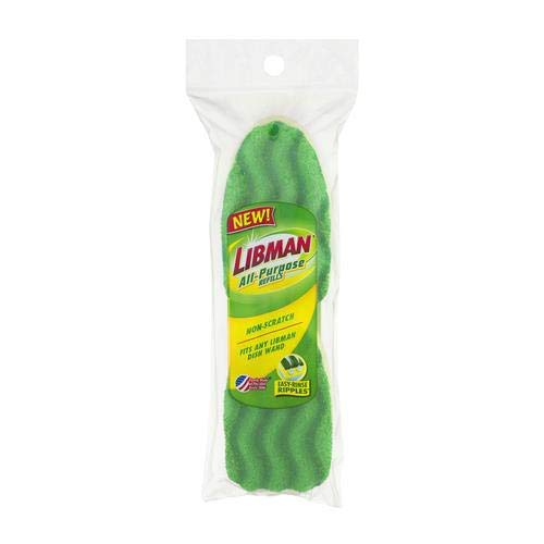 Libman Soap Scrub Wand Refill 1135 - Pack of 4 - Dish Cleaning Brush with Soap Dispenser - Perfect for Kitchen Sink, Dishes, and Household Cleaning