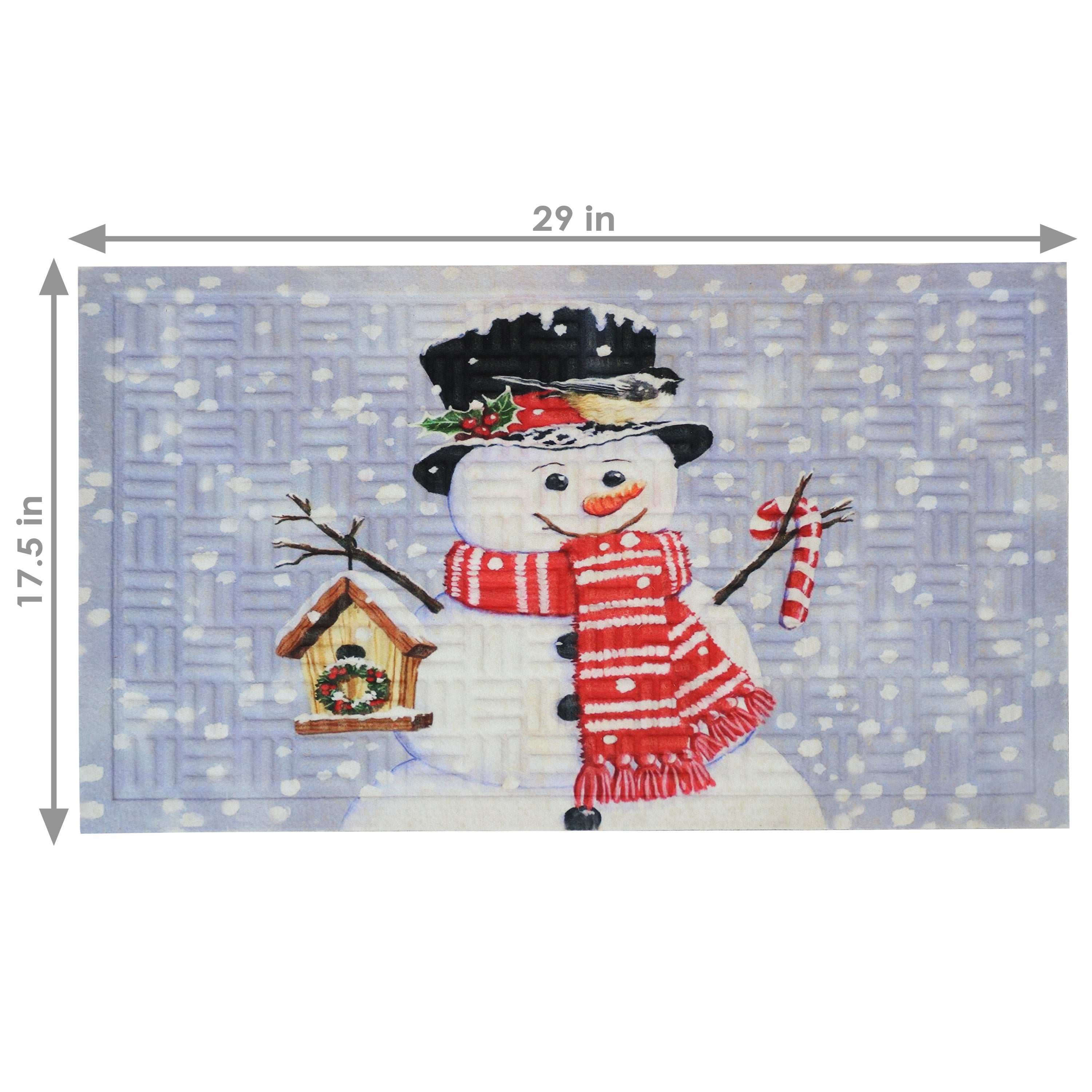 Sunnydaze 17.5 x 29 Indoor Holiday Doormat - Non-Slip Christmas Welcome Mat for Front Door, Porch, and Entryway Decorations