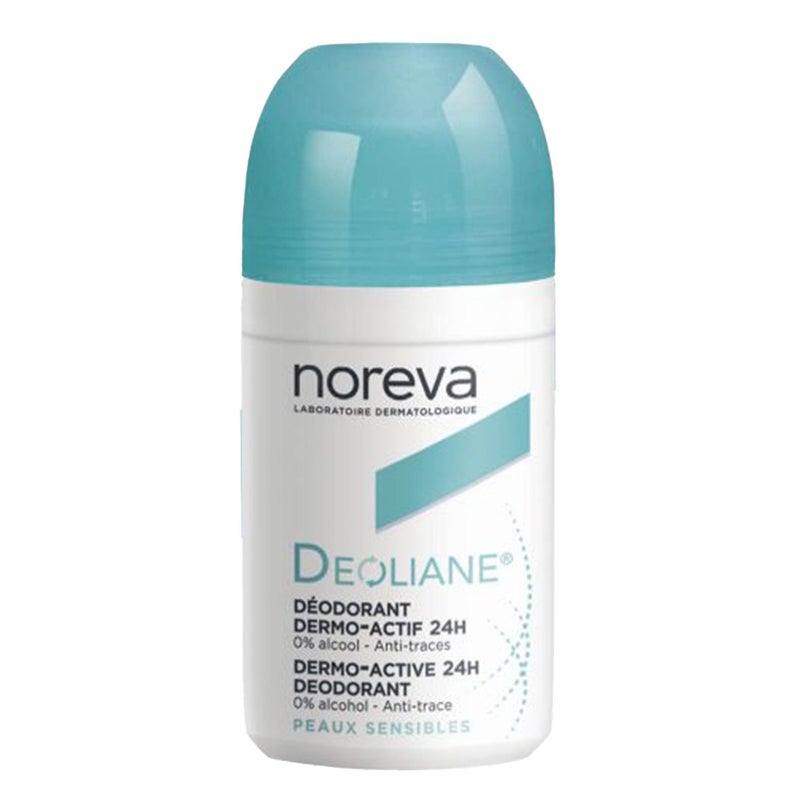 Noreva Deoliane Dermo Active 24-Hour Roll-On Deodorant for Sensitive Skin - 1.69oz (50ml) - Long-Lasting Odor Protection for Women & Men - Perfect for Gym, Work & Daily Use
