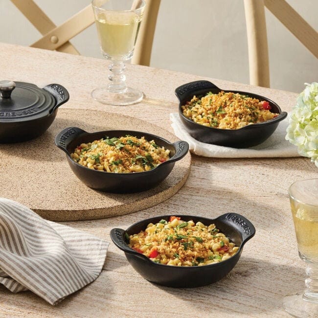 Le Creuset Gourmand Collection Braiser with Lid - Licorice Black - 4-Piece Set | Perfect for Slow Cooking, Roasting & Serving Dishes