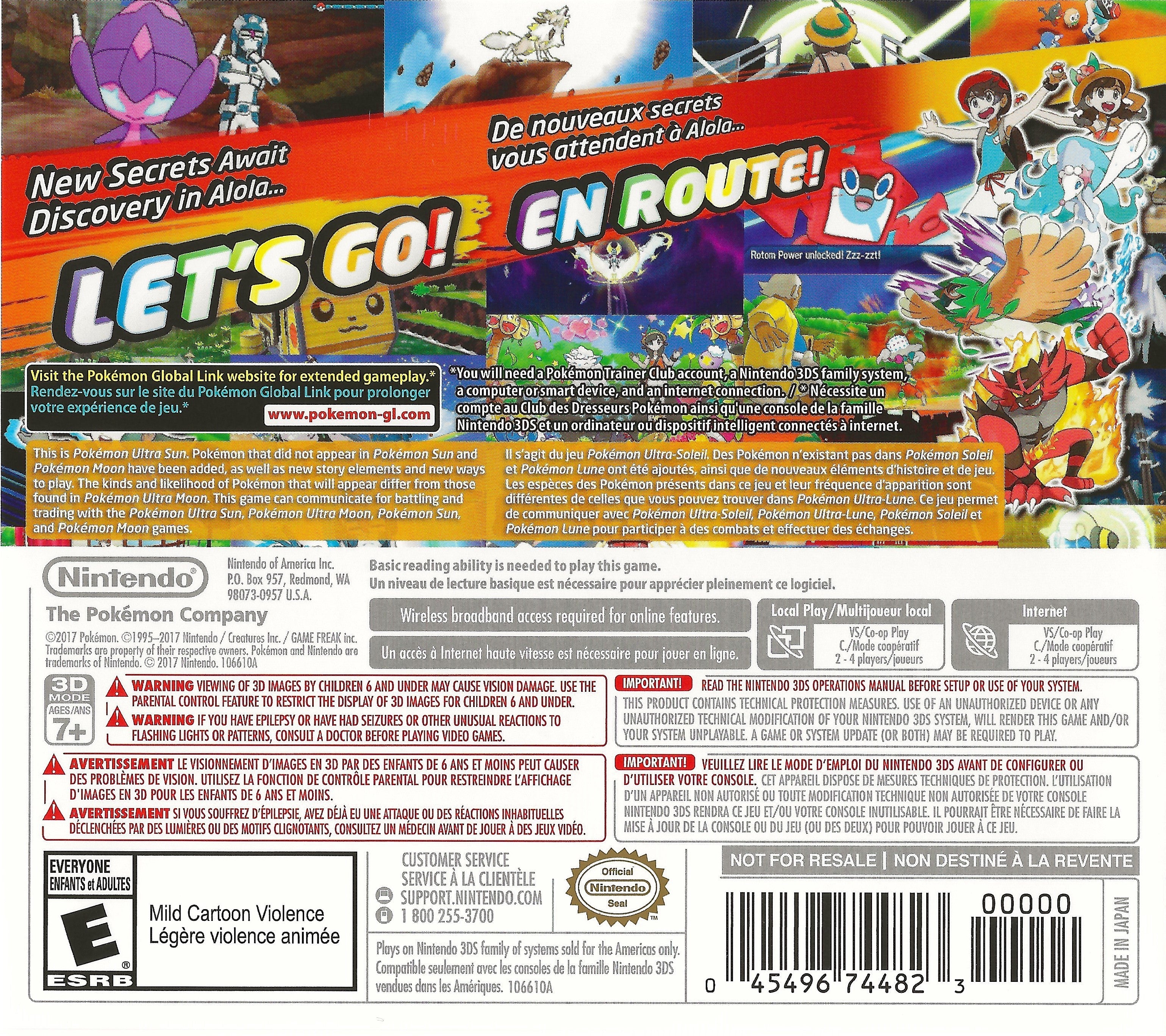 Pokemon Ultra Sun Nintendo 3DS Game - Asia Version | Adventure RPG for Kids & Adults | Perfect for Travel & Home Gaming