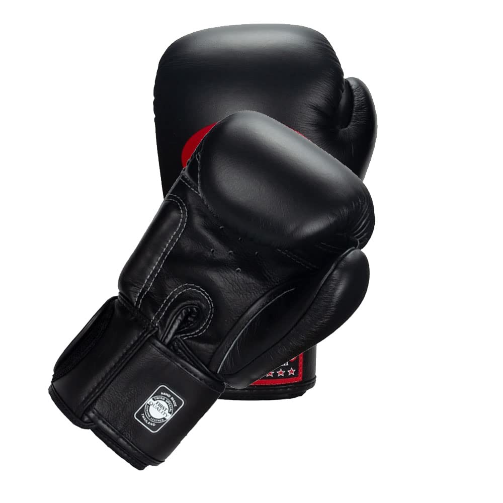 Twins Boxing Muay Thai Training Sparring Gloves 8 oz - Premium Black MMA Gloves for Kickboxing, Muay Thai & Martial Arts Training - Perfect for Boxing Classes, Gym Workouts & Combat Sports